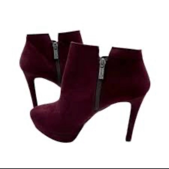 Jessica Simpson Burgundy sueded Heeled Boots SZ 6.5 - Picture 1 of 5